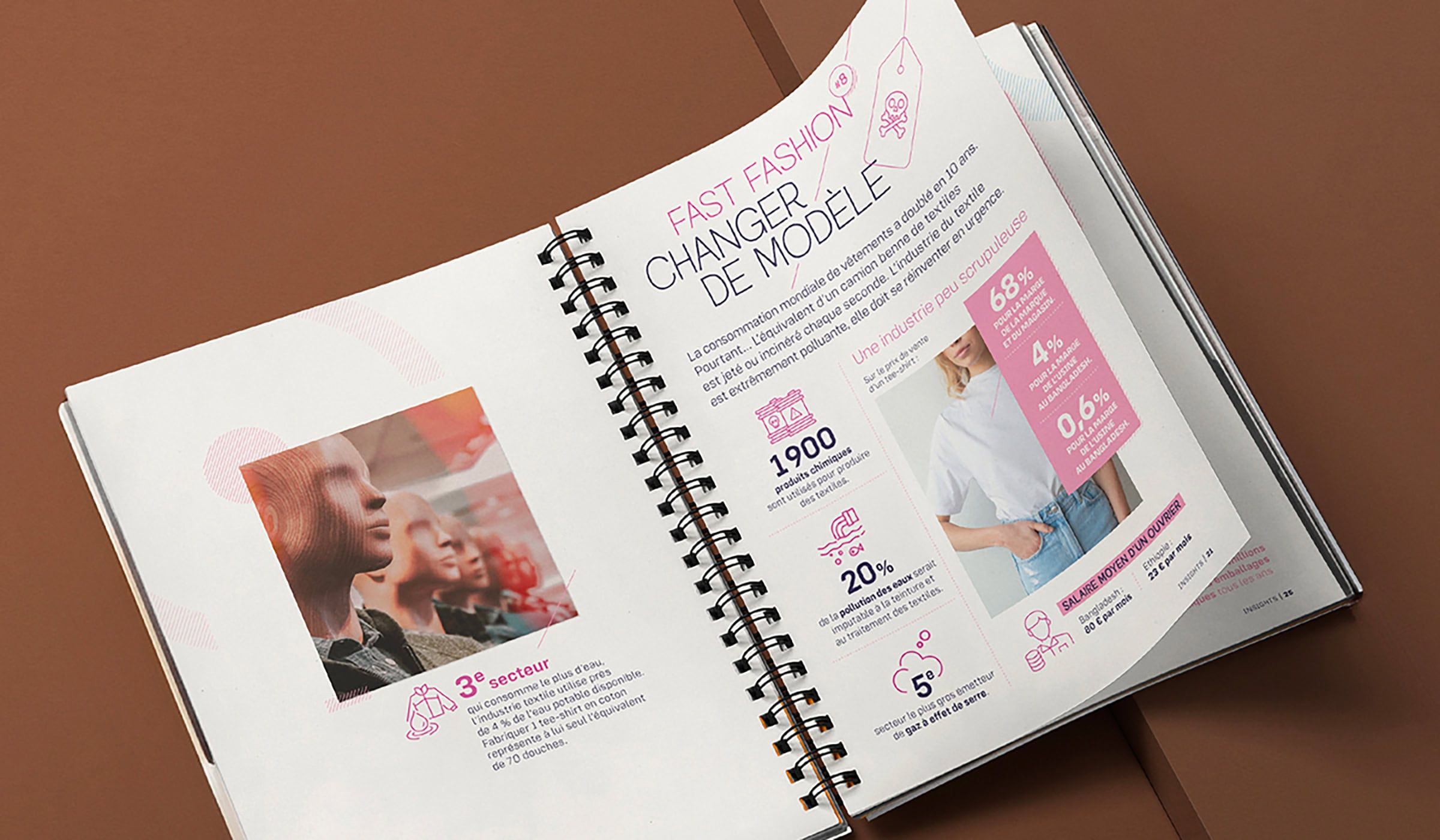 Brochure et design graphique pour un cabinet conseil B2B en transition environnementale. Éco-conçu et fabriqué en France